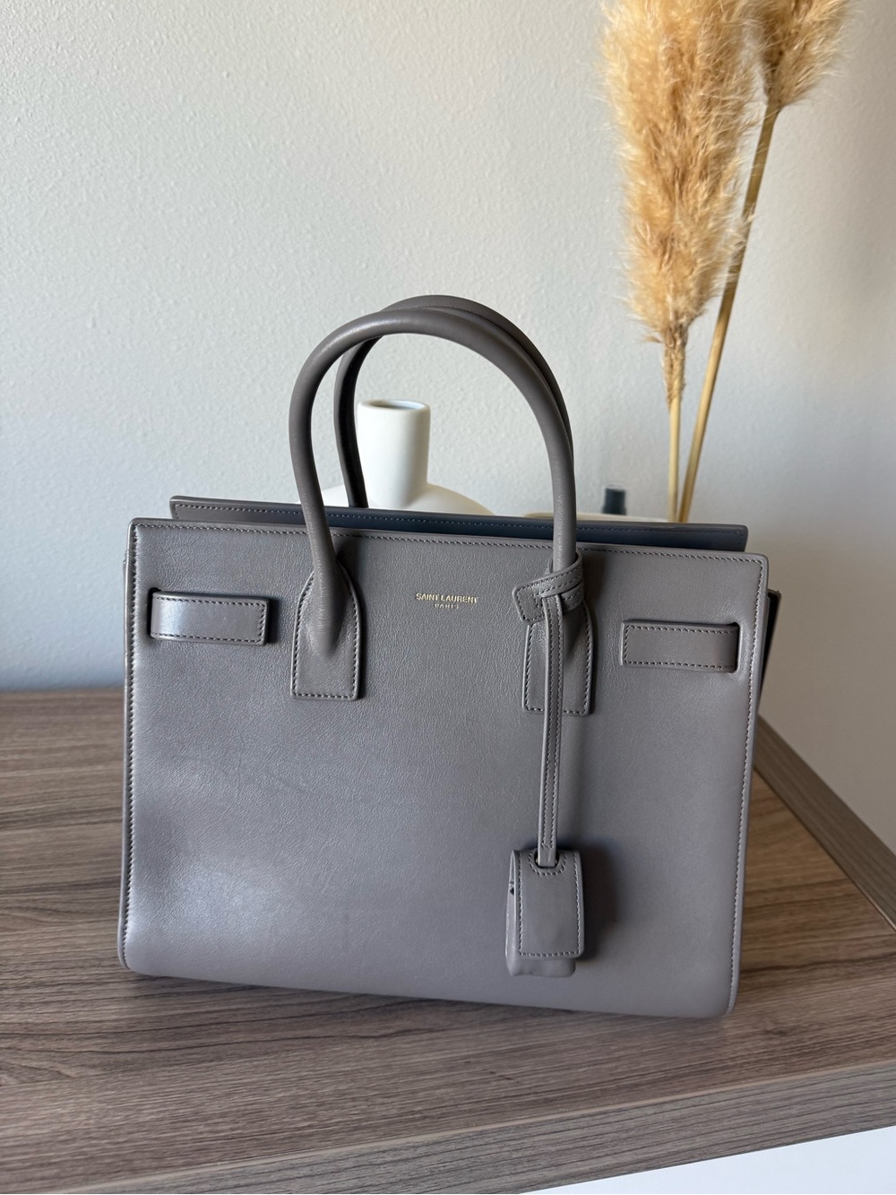 Saint Laurent Sac Du Jour in Grey Leathet